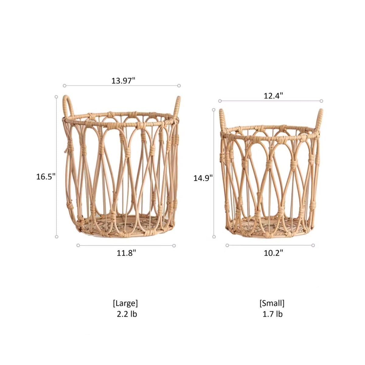 Bohemian Open-Weave Rattan Basket - Cheeky Garden