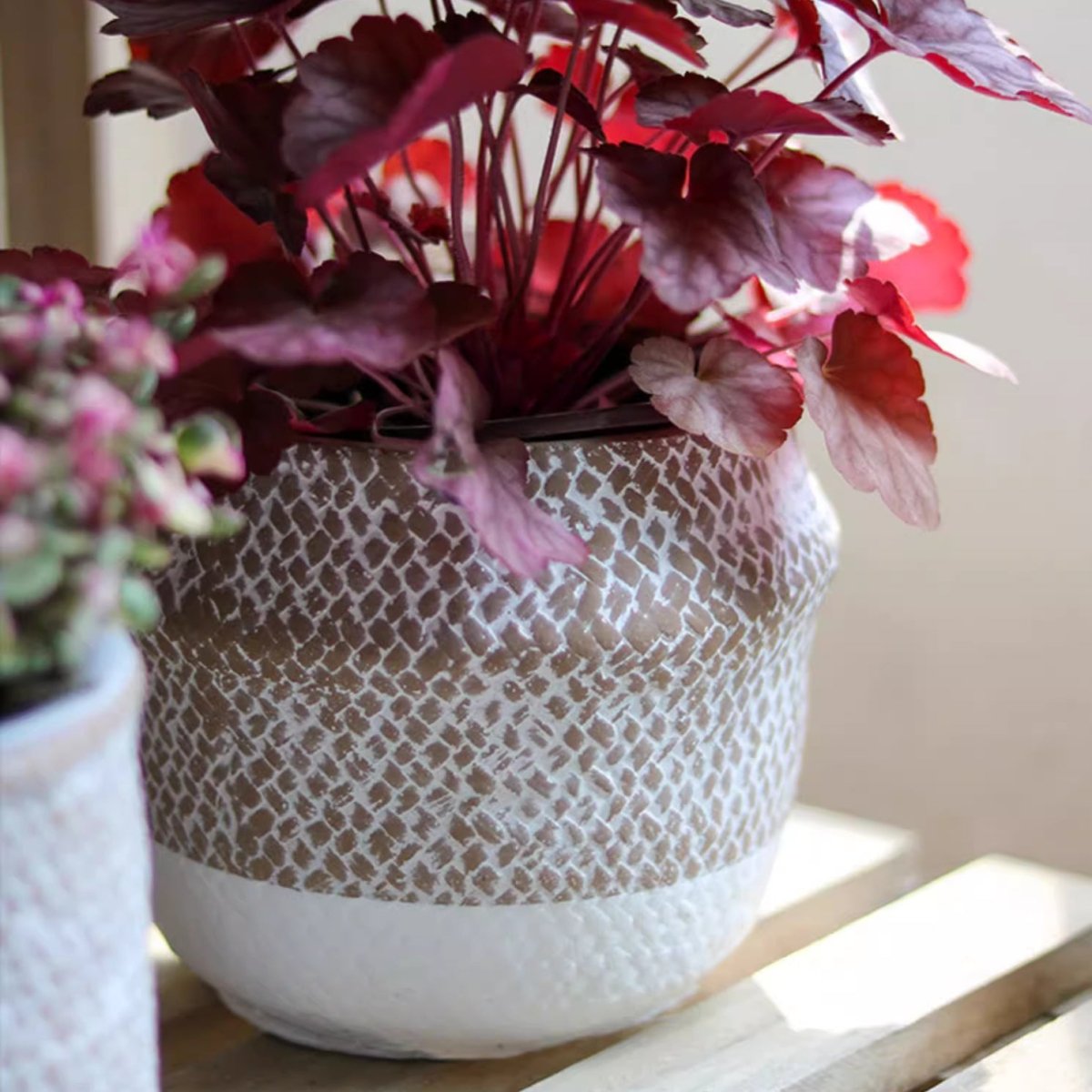 Boho Straw-Look Flower Planter - Cheeky Garden