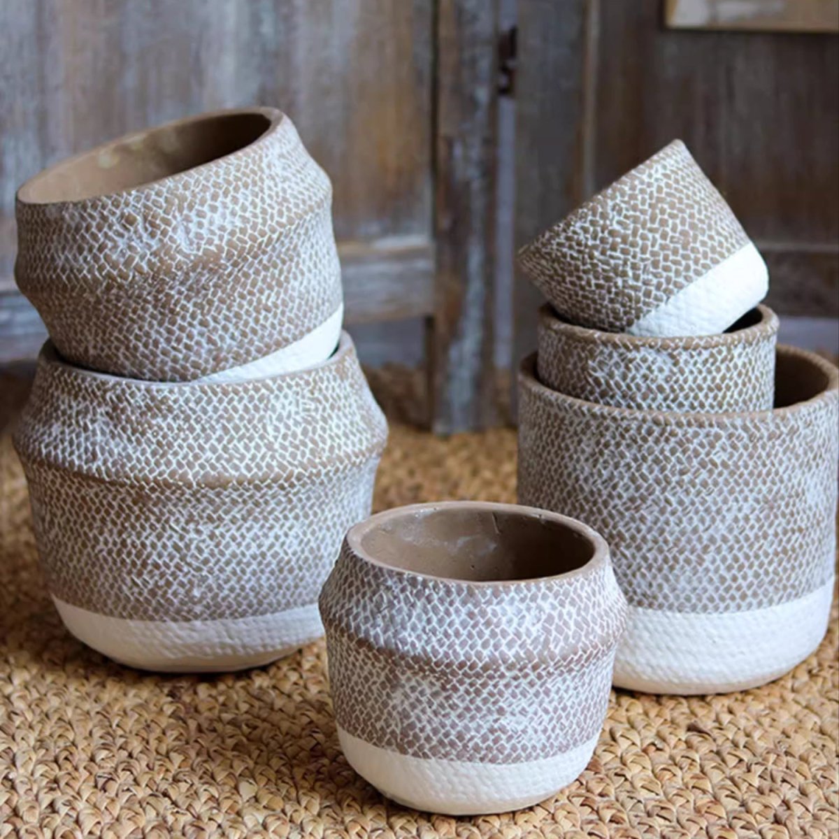 Boho Straw-Look Flower Planter - Cheeky Garden