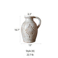 Carved Floral Vase in White - Cheeky Garden