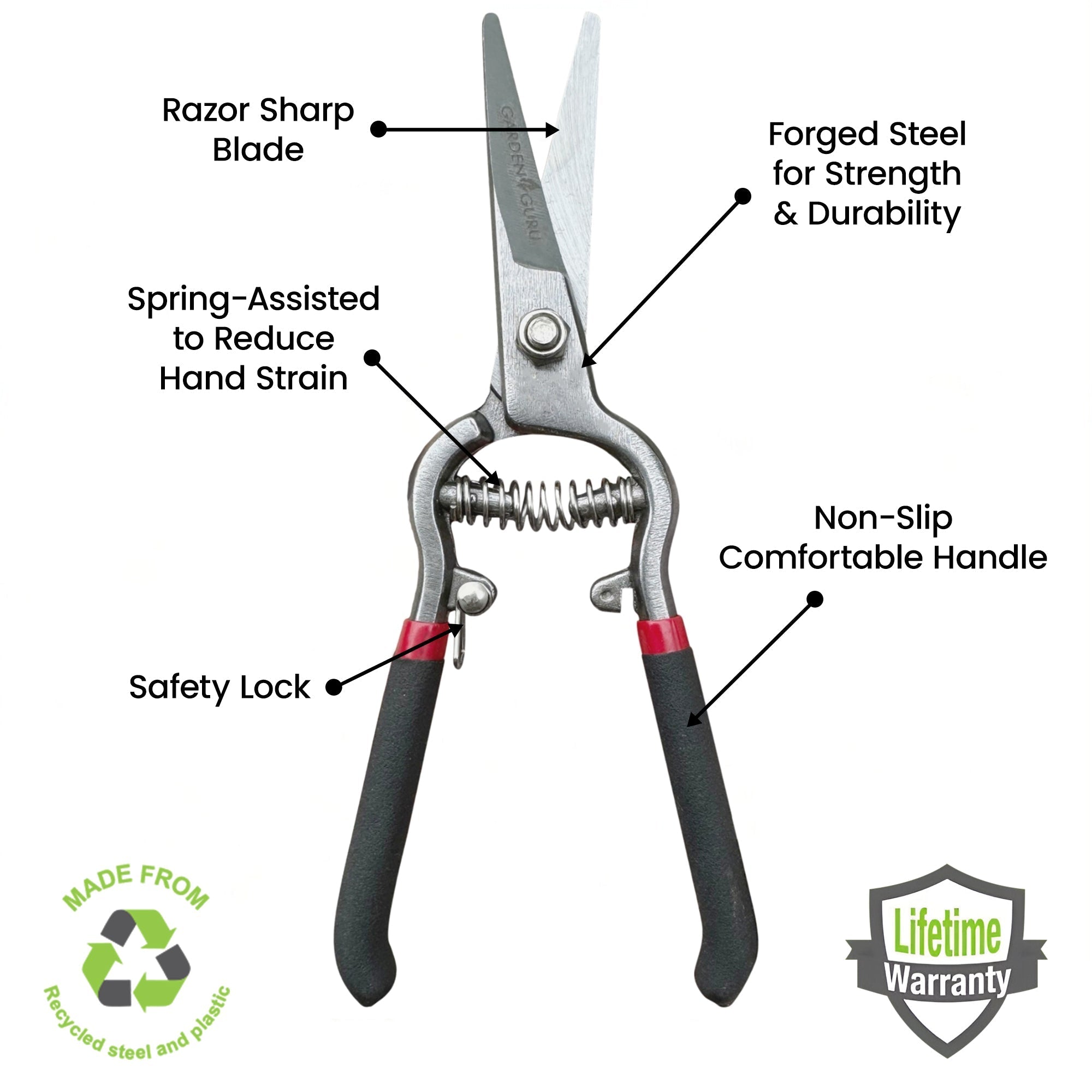 Classic Straight Blade Garden Bypass Pruners - Cheeky Garden