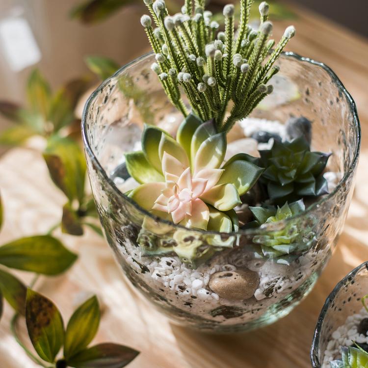 Clear Art Glass Vase - Cheeky Garden