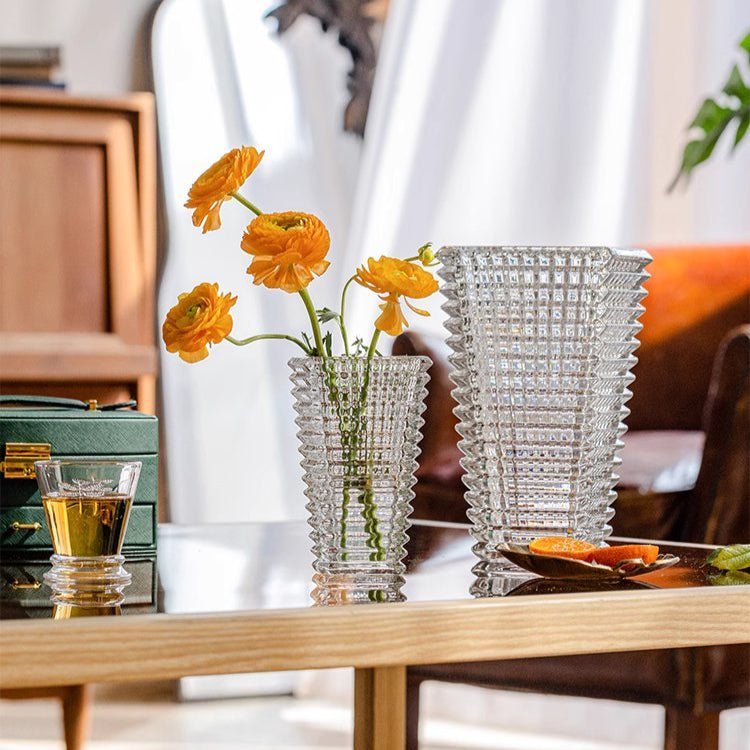 Crystal-Cut Look Glass Vase - Cheeky Garden