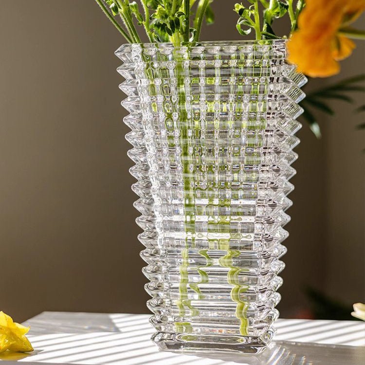 Crystal-Cut Look Glass Vase - Cheeky Garden
