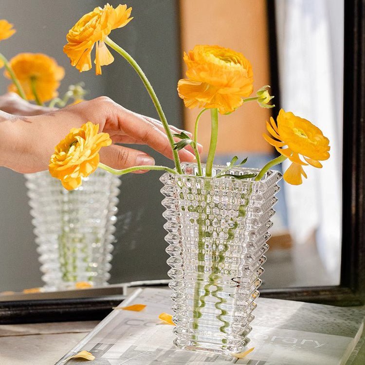 Crystal-Cut Look Glass Vase - Cheeky Garden