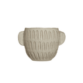 Debossed Glazed Stoneware Planter - Cheeky Garden