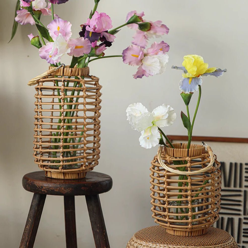 Decorative Bamboo Woven Lantern Holder - Cheeky Garden