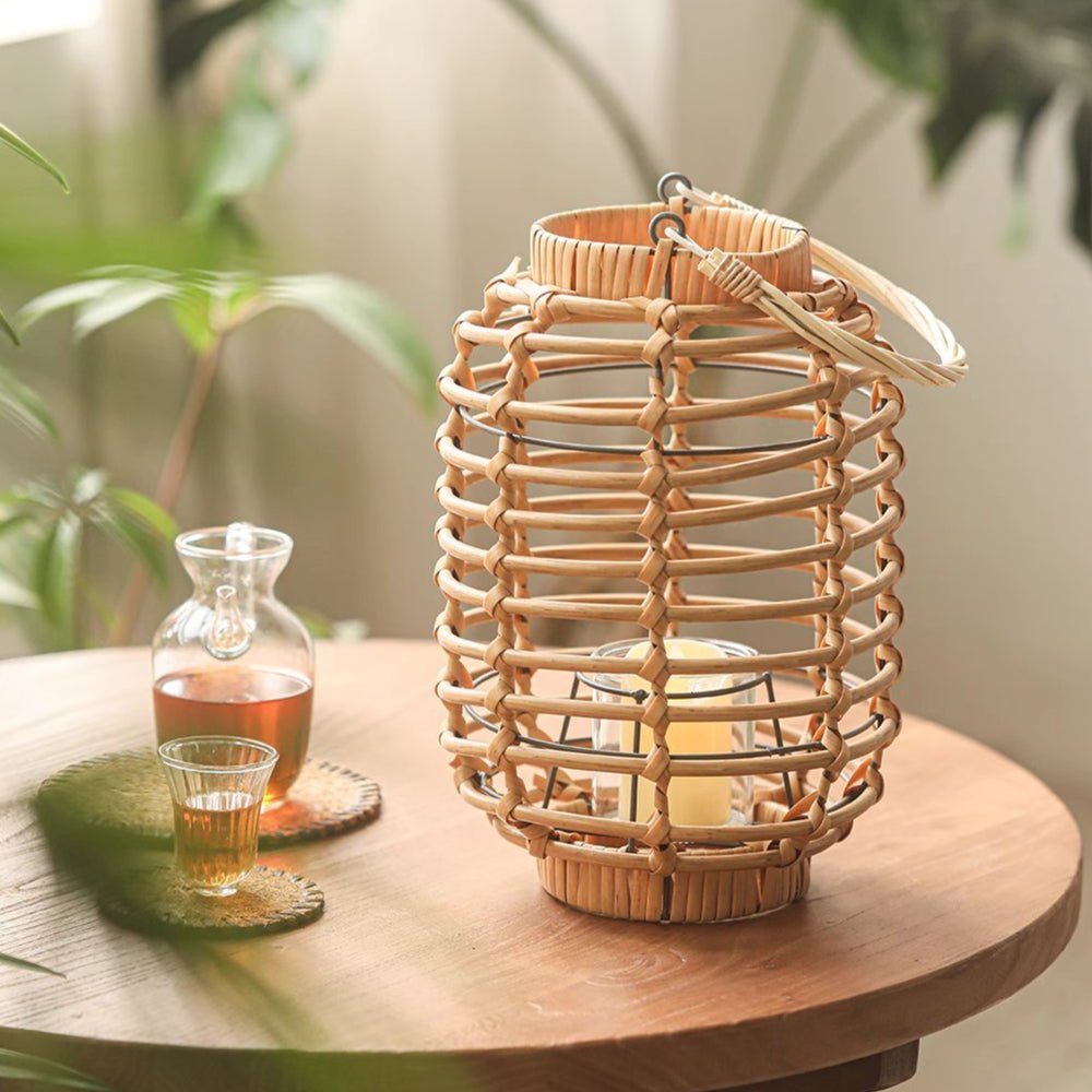 Decorative Bamboo Woven Lantern Holder - Cheeky Garden