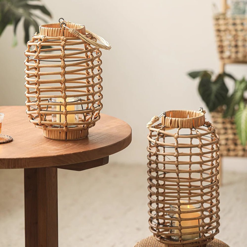Decorative Bamboo Woven Lantern Holder - Cheeky Garden