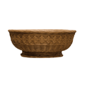Decorative Debossed Cement Bowl / Planter, Woven Design - Cheeky Garden