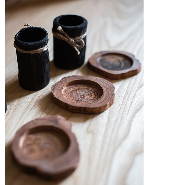 Desktop Charcoal Planter Wood Tray - Cheeky Garden