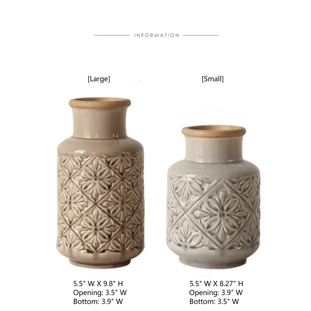 Domino Embossed Pattern Vase - Cheeky Garden