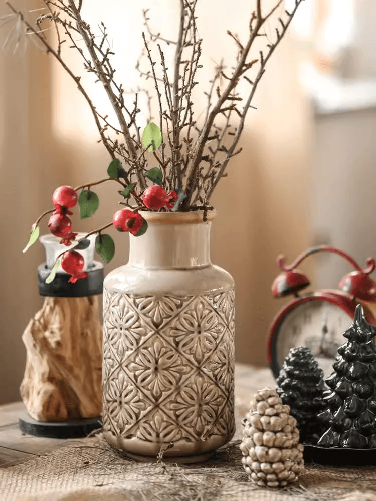 Domino Embossed Pattern Vase - Cheeky Garden