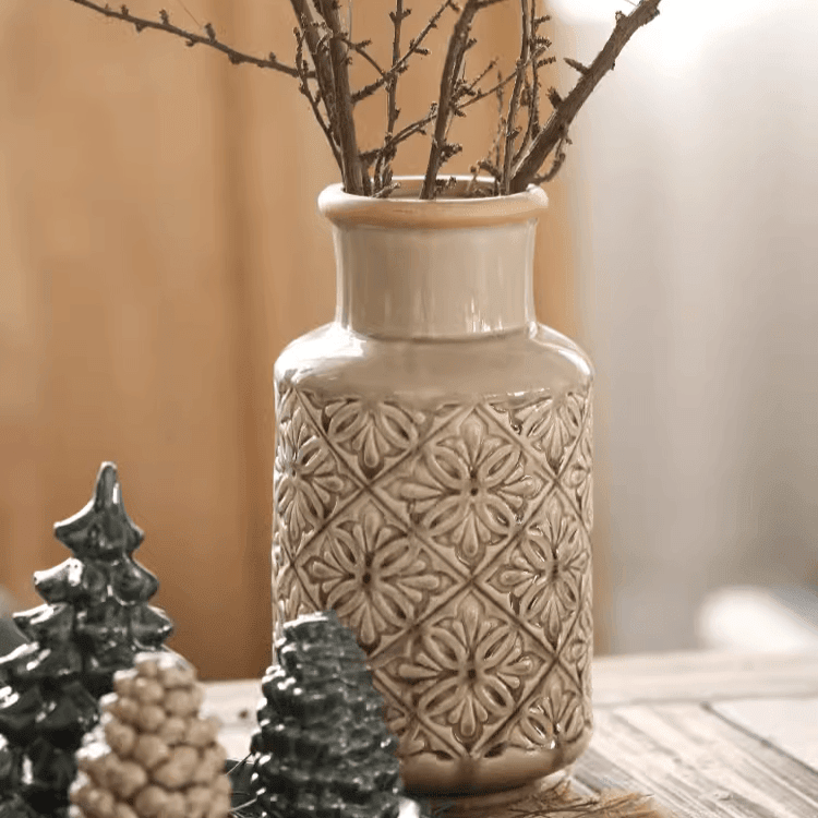 Domino Embossed Pattern Vase - Cheeky Garden