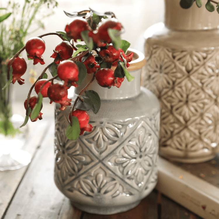 Domino Embossed Pattern Vase - Cheeky Garden
