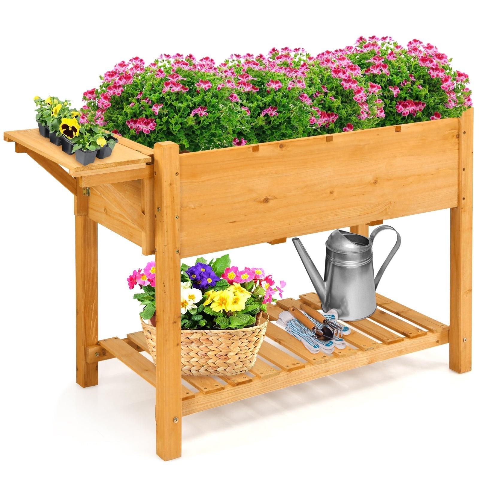 Elevated Planter Box Kit with 8 Grids and Folding Tabletop - Cheeky Garden