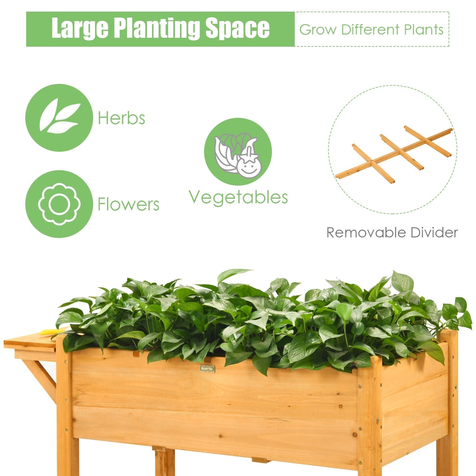 Elevated Planter Box Kit with 8 Grids and Folding Tabletop - Cheeky Garden
