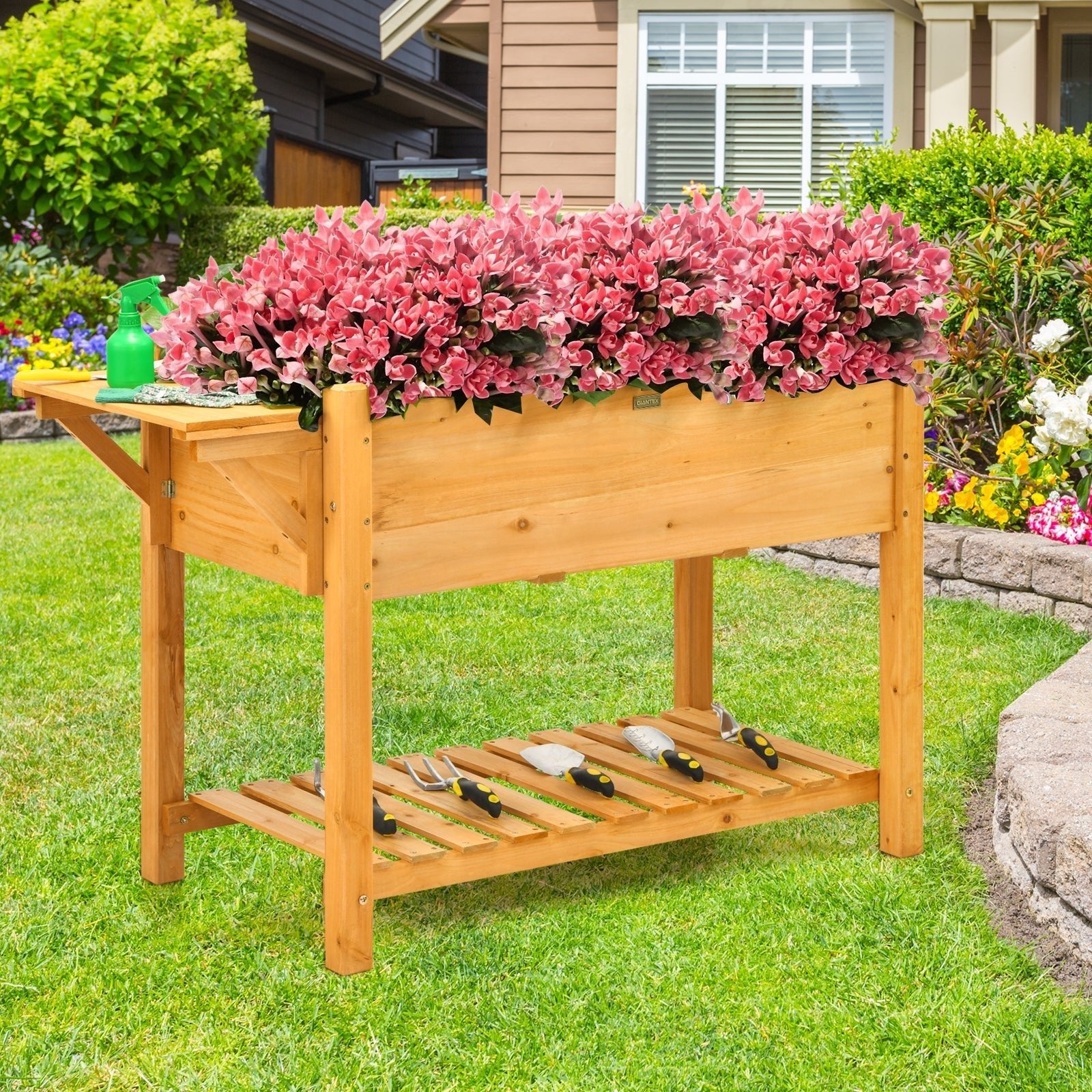 Elevated Planter Box Kit with 8 Grids and Folding Tabletop - Cheeky Garden