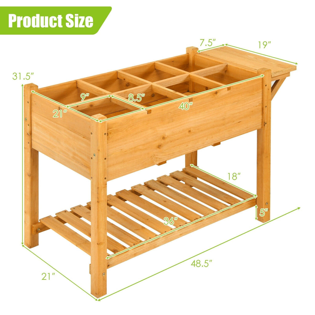Elevated Planter Box Kit with 8 Grids and Folding Tabletop - Cheeky Garden