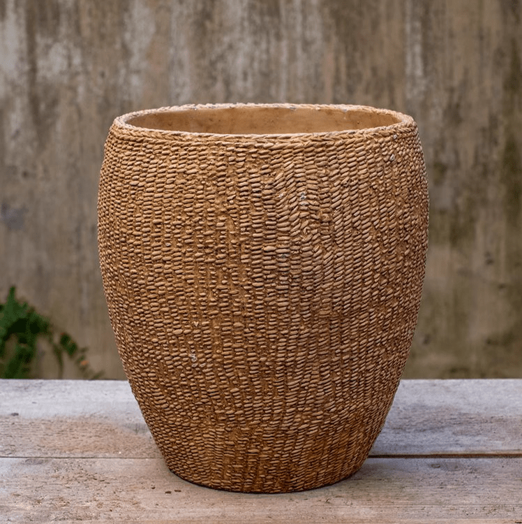 Faux Grass-Woven Cement Planter - Cheeky Garden