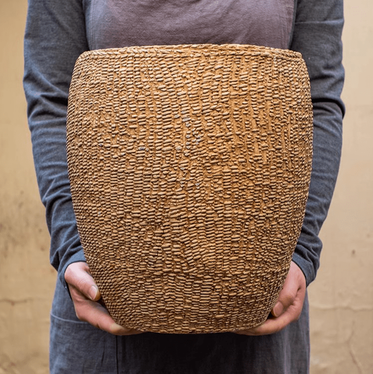 Faux Grass-Woven Cement Planter - Cheeky Garden