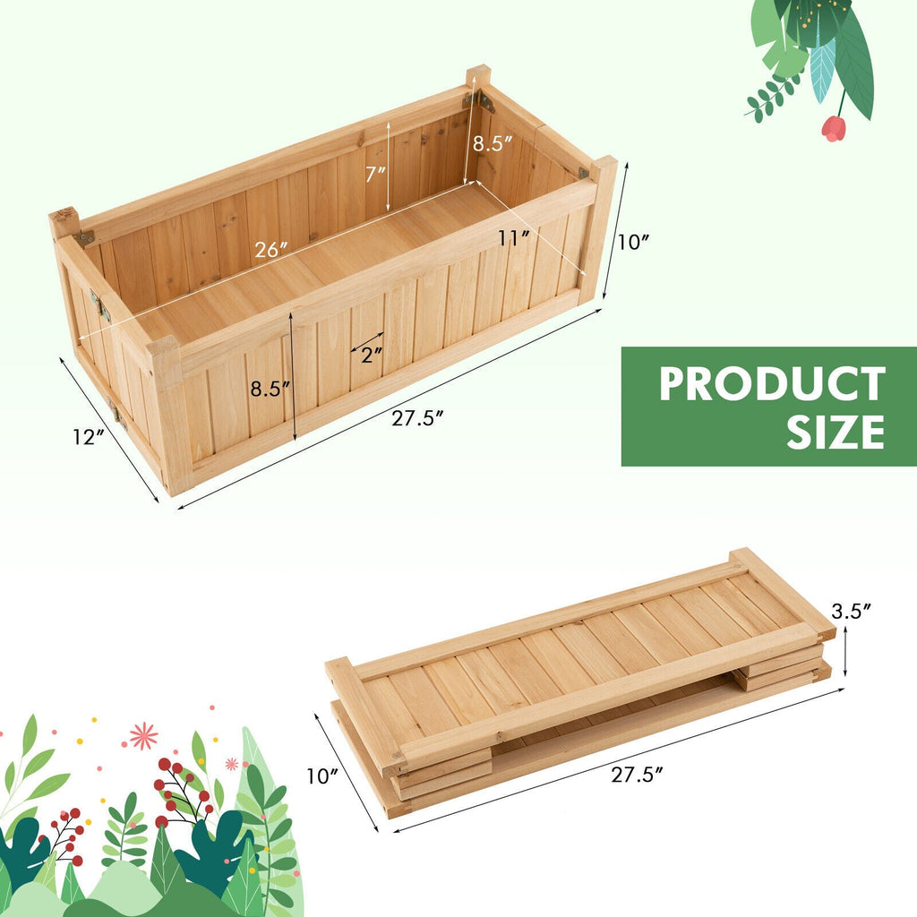 Folding Wooden Raised Garden Bed with Removable Bottom for Herbs Fruits Flowers - Cheeky Garden