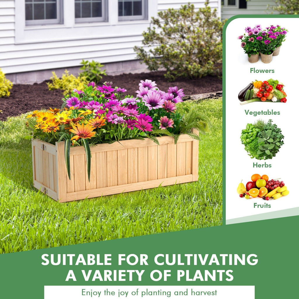 Folding Wooden Raised Garden Bed with Removable Bottom for Herbs Fruits Flowers - Cheeky Garden