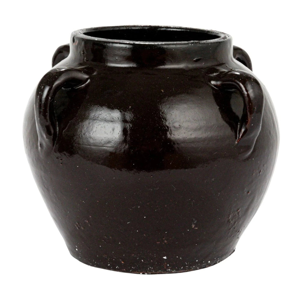 Found Black Clay Jar with Handles - Cheeky Garden