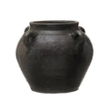 Found Black Clay Jar with Handles - Cheeky Garden