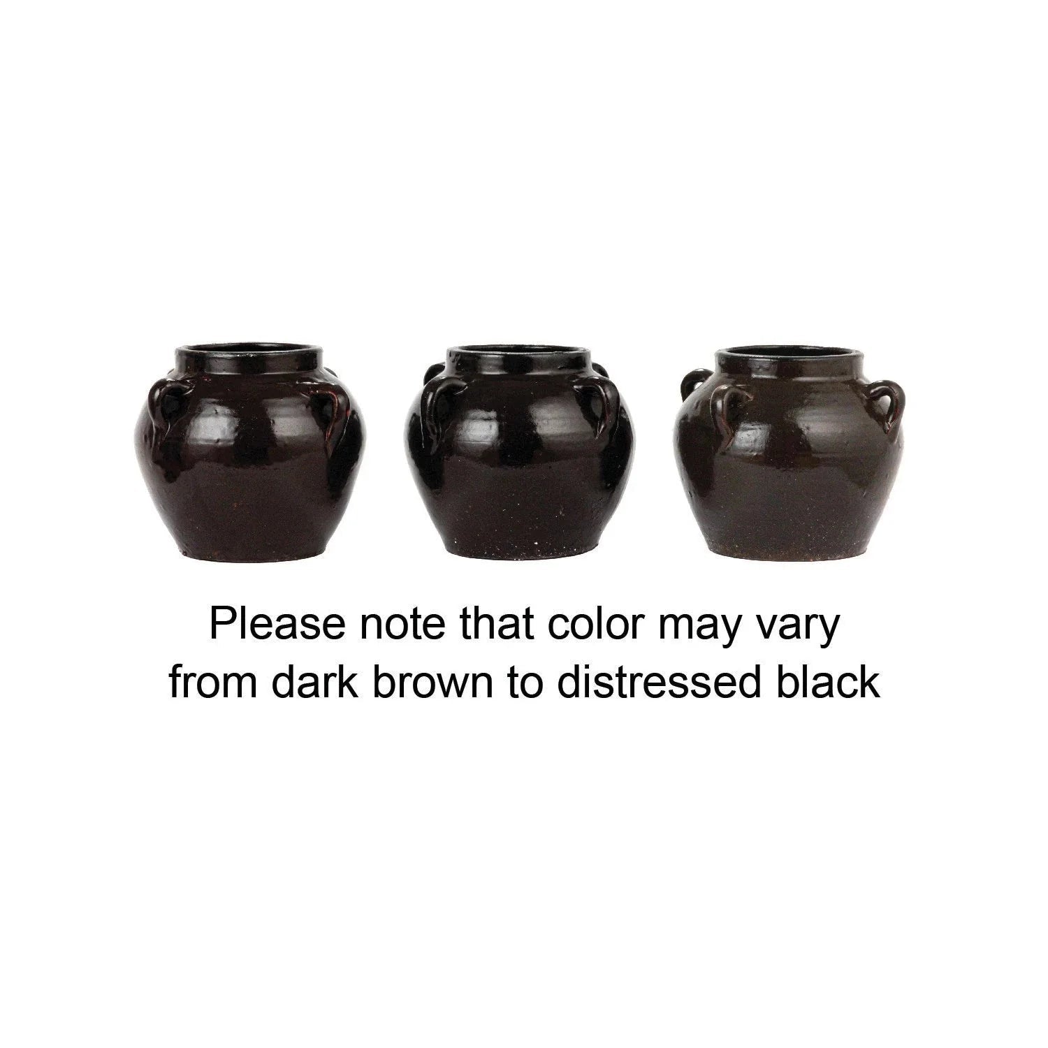 Found Black Clay Jar with Handles - Cheeky Garden