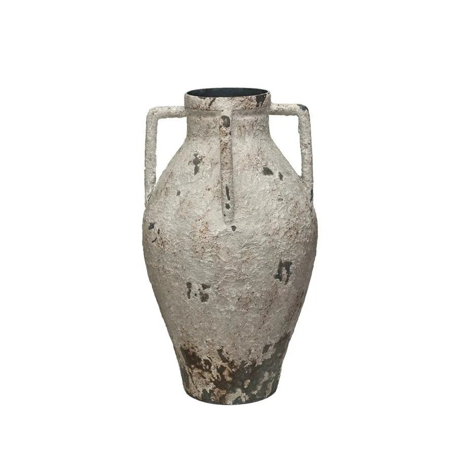 Found Metal Urn with Handles – Vintage-Inspired - Cheeky Garden