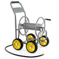 Garden Hose Reel Cart 4 Wheels Heavy-Duty Metal Water Hose Organizer Portable - Cheeky Garden