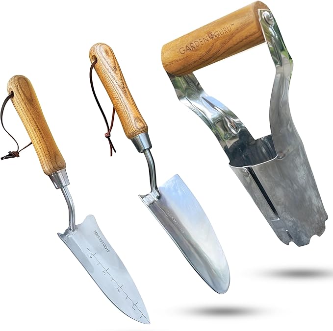 Garden Planting Set - Includes Classic Trowel, Transplanter, Bulb Planter - Cheeky Garden