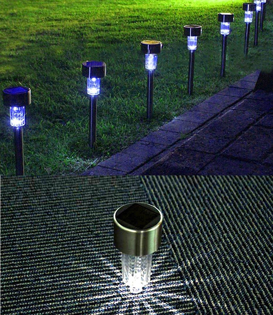 Garden Premium LED Solar Luxury Stainless Steel Lights For Yard Pathway Walkway More Pieces Outdoor - Cheeky Garden