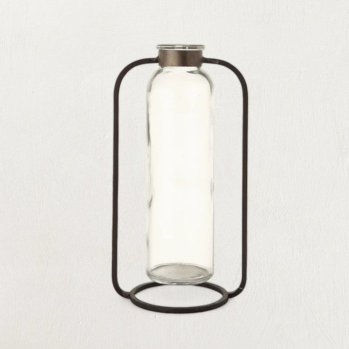 Glass Bud Vase in Metal Stand - Cheeky Garden