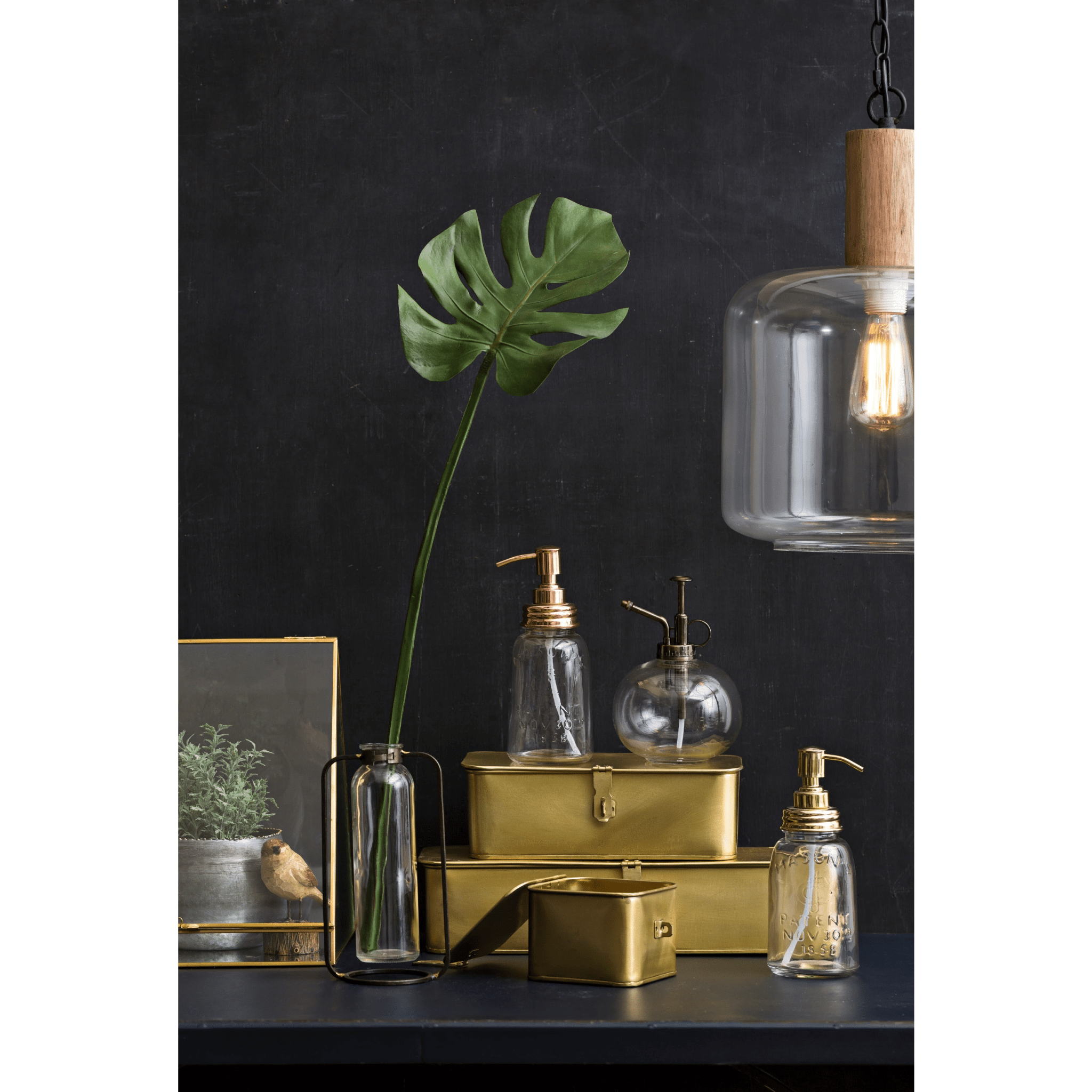 Glass Bud Vase in Metal Stand - Cheeky Garden