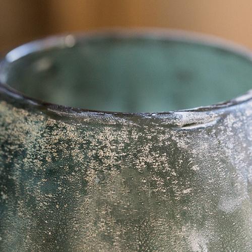 Glass Vase Hand Blown Frosted Art Glass - Cheeky Garden