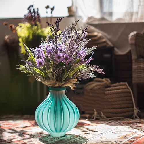 Glass Vase Hand Blown Frosted Art Glass - Cheeky Garden