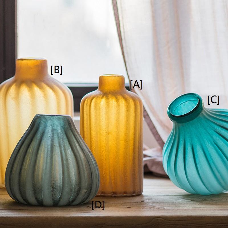 Glass Vase Hand Blown Frosted Art Glass - Cheeky Garden