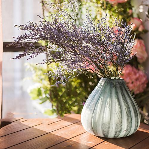 Glass Vase Hand Blown Frosted Art Glass - Cheeky Garden