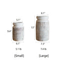 Glazed Ceramic Abstract Brown Stripe White Vase - Cheeky Garden