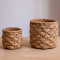 Grass Woven Looking Cement Planter - Cheeky Garden