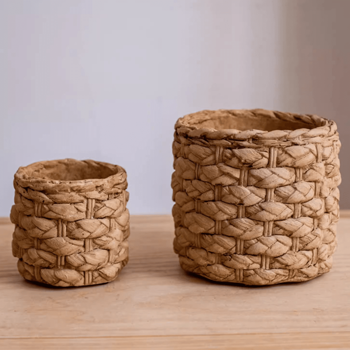 Grass Woven Looking Cement Planter - Cheeky Garden