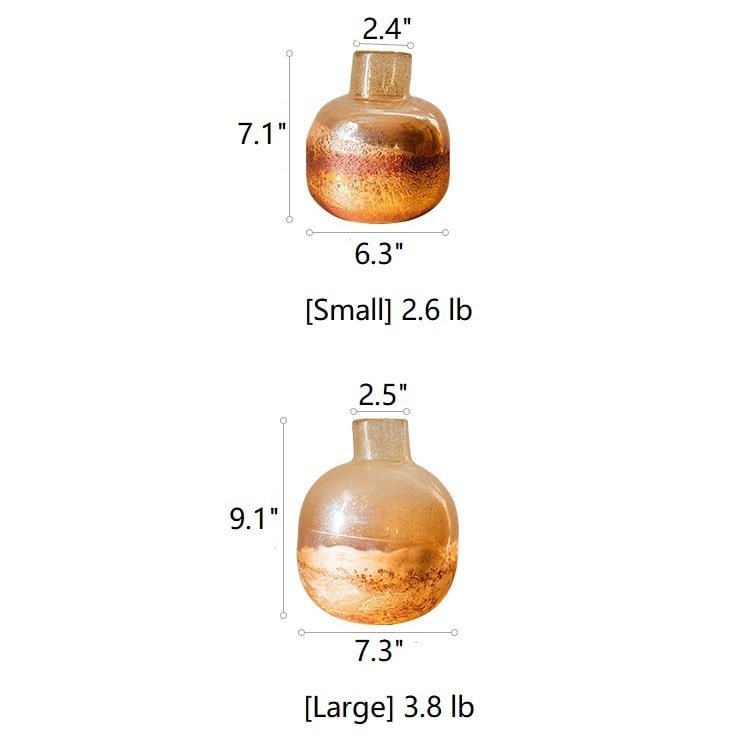 Hand Blown Bubble Glass Bud Vase Amber - Cheeky Garden