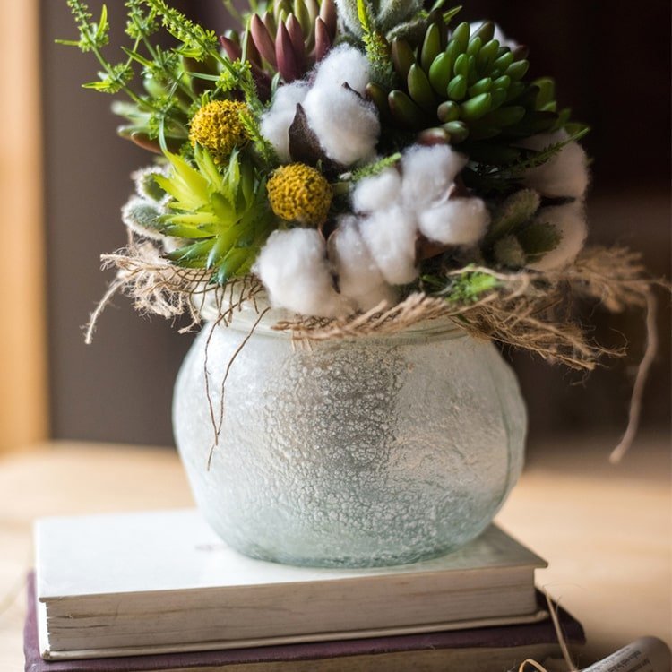 Hand Blown Glass Foggy Glass Vase - Cheeky Garden