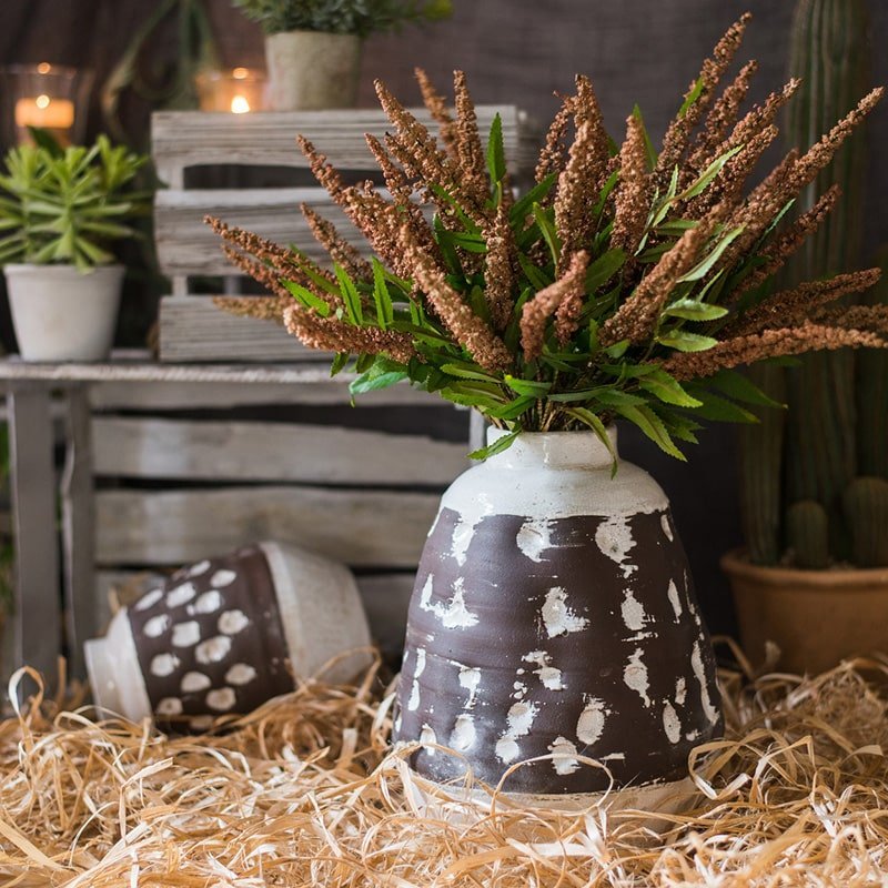 Handcrafted Ceramic Pottery Vase Brown - Cheeky Garden
