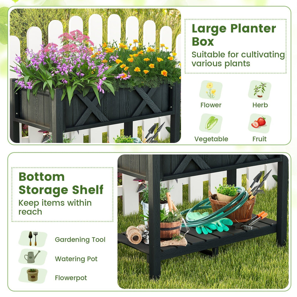 HIPS Raised Garden Bed Poly Wood Elevated Planter Box - Cheeky Garden