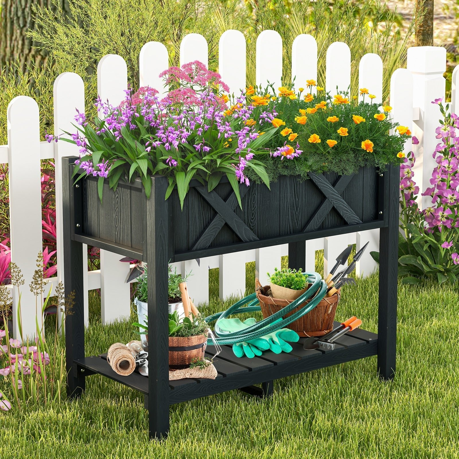 HIPS Raised Garden Bed Poly Wood Elevated Planter Box - Cheeky Garden