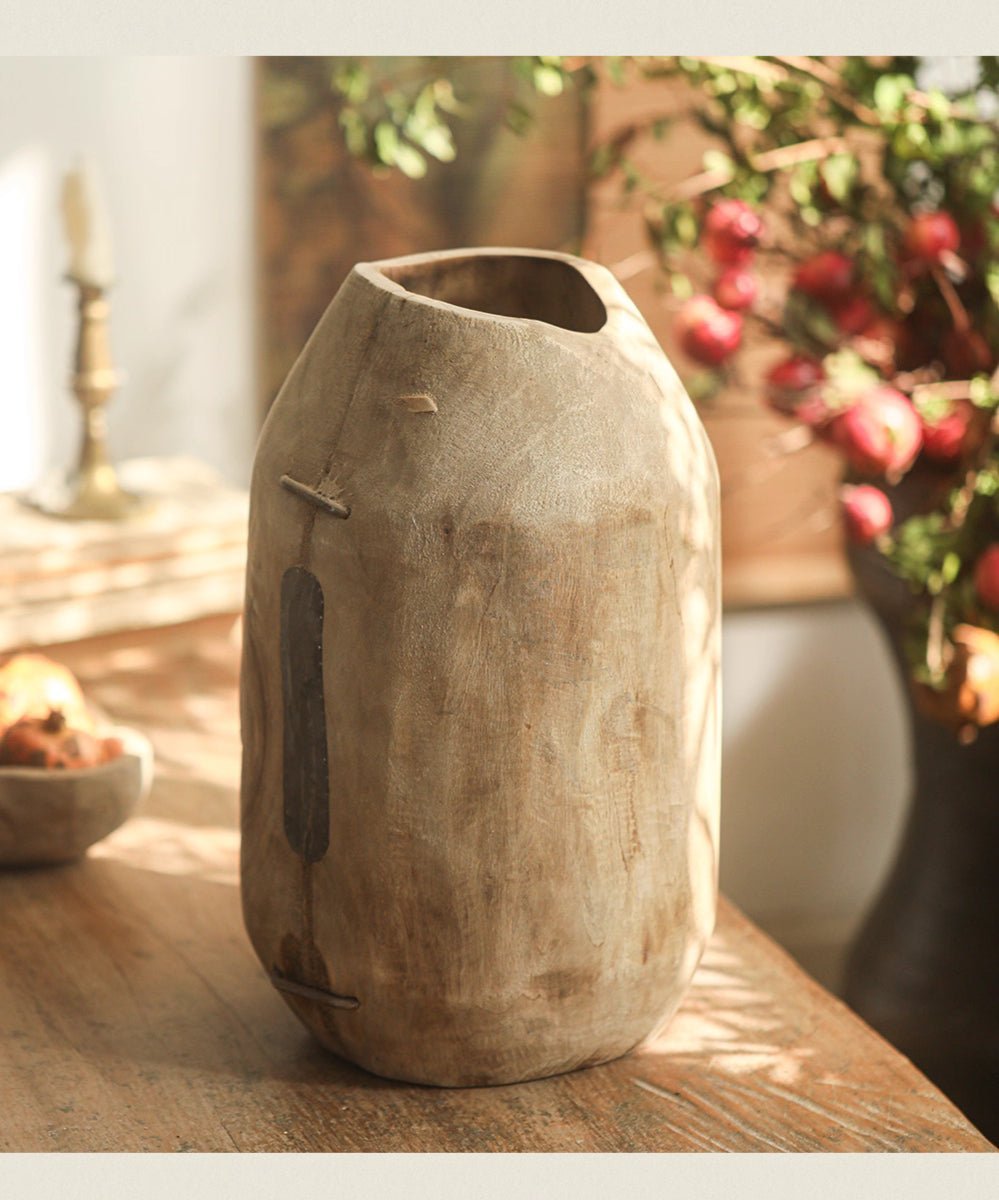 Homestead Solid Wood Décor Vase - Cheeky Garden