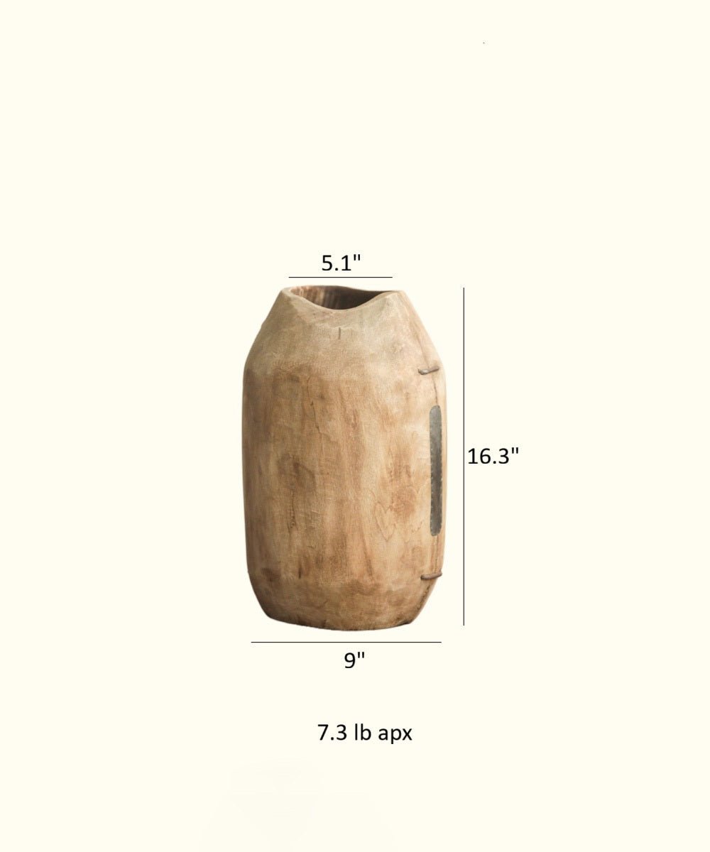 Homestead Solid Wood Décor Vase - Cheeky Garden